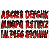 Hardline Products USA Series 200 Boat Registration Number Kit – 3 Inch Red/Black Gradient Marine Decals – USCG Compliant, UV & Fuel Resistant Vinyl – Complete 146-Piece Set for Hull & PWC
