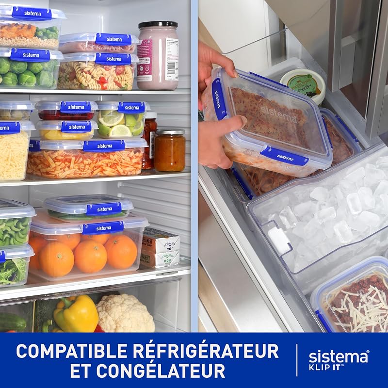 Paper Mate Sistema KLIP IT boîtes de conservation alimentaire | Boîtes de préparation avec couvercleslunch boxboîtes à en-cas et Cie | Empilables et hermétiques | 20 pièces
