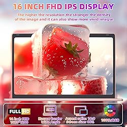 Rumtuk 16" Rose Gold Laptop, Celeron N5105