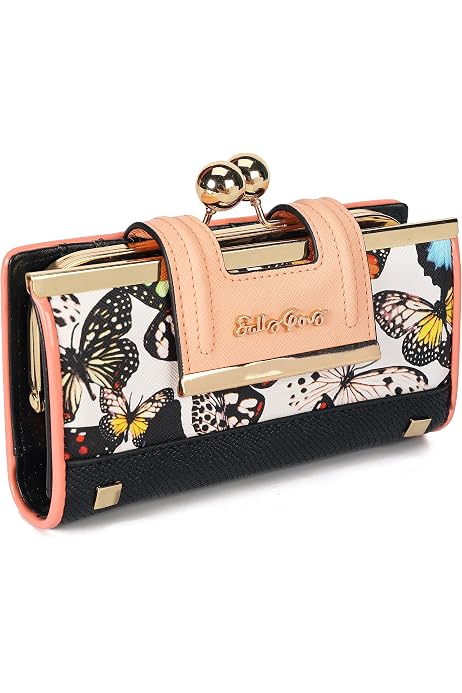 Buckle-Down Disney Mulan Hinge Wallet For Women - Vegan Leather With 2 Billfolds & 4 Card Slots