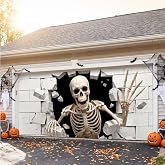 JOYIN 6x13 ft Halloween Skull Garage Door Decoration, 3D Skull Breaking Wall Door Cover, Halloween Hanging Banner Indoor Outdoor Decor for Spooky Party Supplies Home Wall Window