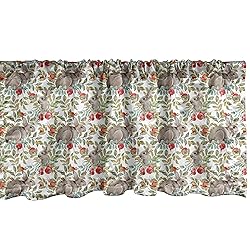 Ambesonne Bunny Window Valance, Easter Pattern of