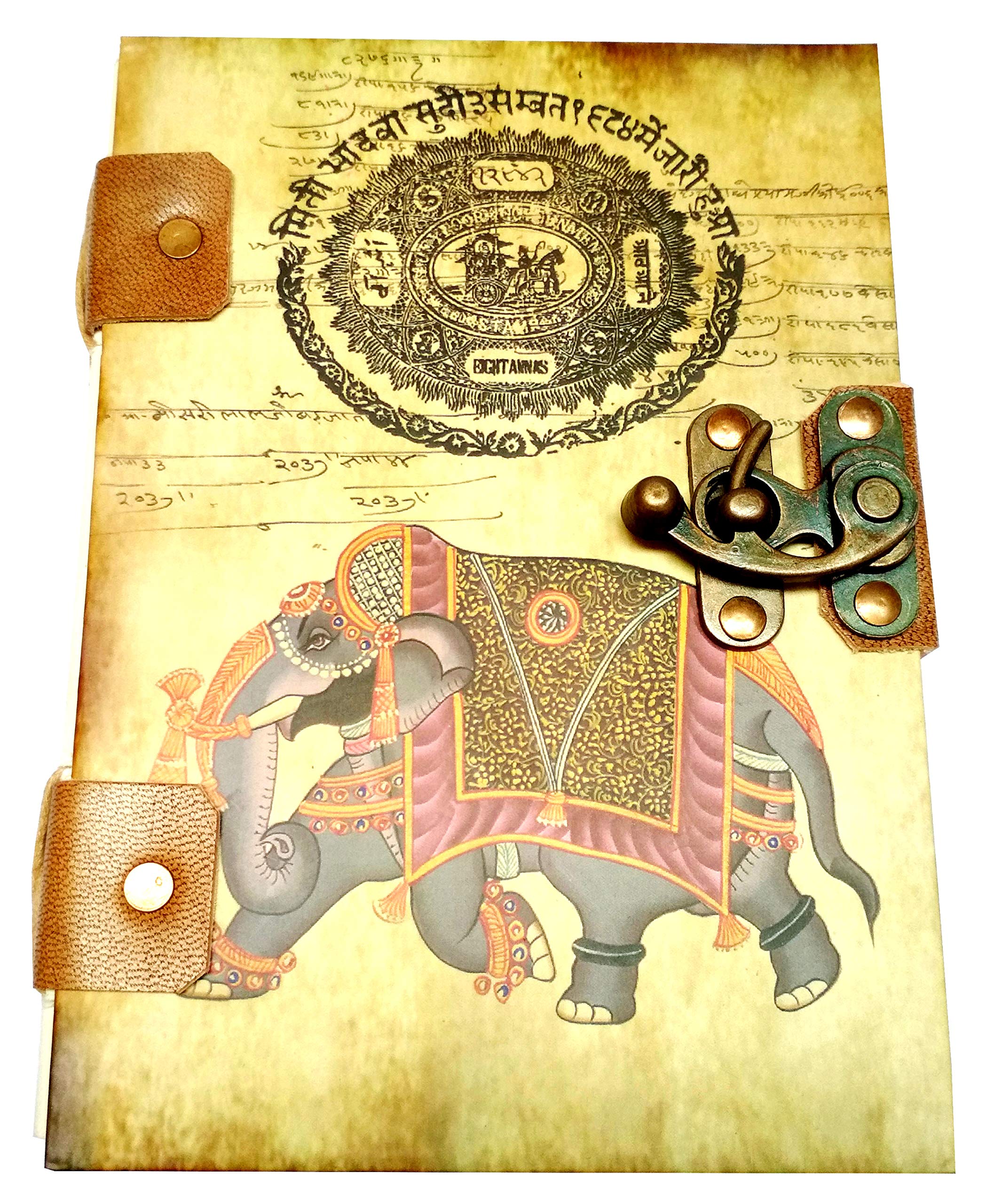 Purpledip Vintage Journal 'Royal Times': Handmade Paper Journal in Printed Hard Cover (11691)