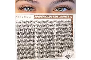 Spider Lashes Clusters Natural Eyelash Clusters 8-14mm Wispy Breeze Lash Clusters Eyelash Extensions Short Lash Extensions 150Pcs Spider Cluster Lashes with Invisible Band CC-Curly