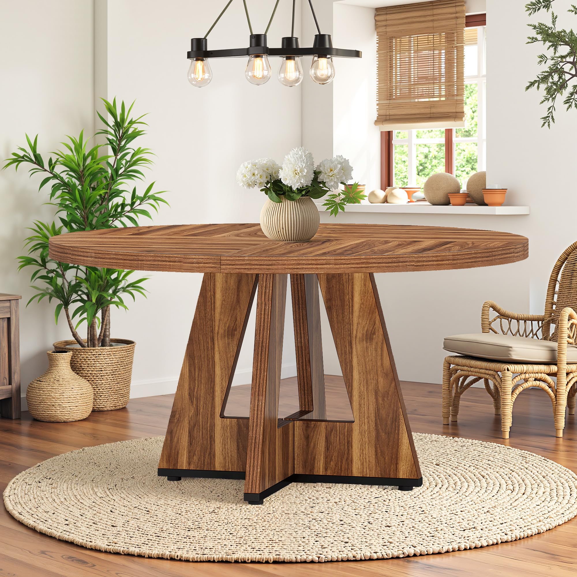 Higreena Round Dining Table For 4 47 Wooden Kitchen Dinner Table 