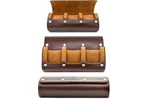 M MIRAGE LUXURY TRAVEL Watch Travel Case for Men Watch Roll for Travel Organizer and Display Watch Case - Swiss Espresso Vegan Leather Watch Case