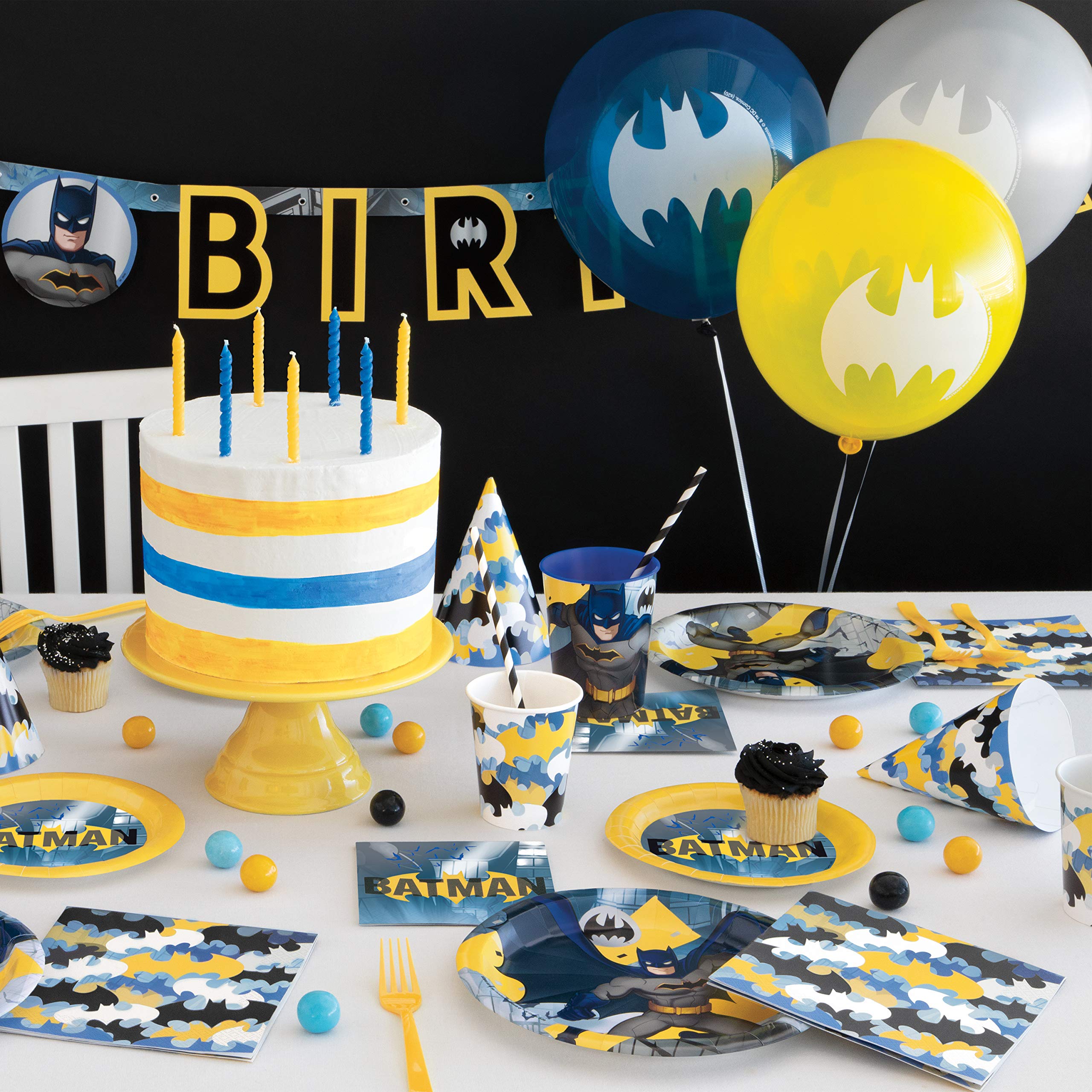 Unique Batman Paper Party Hats (Pack of 8) - Multicolor Party Accessories, Perfect for Kids Birthdays & Themed Parties
