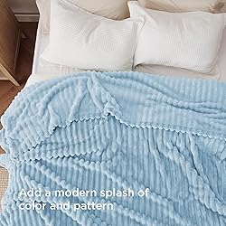 Bedsure GentleSoft Blue Full Blanket for Couch