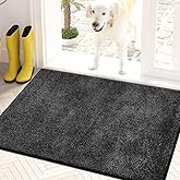 PURRUGS Dirt Trapping Door Mat 20" x 31.5", Non-Slip Machine Washable Entryway Rug, Dog Doormat, Indoor Front Door Mat, Super Absorbent Entry Rug for Muddy Shoes & Paws, Charcoal