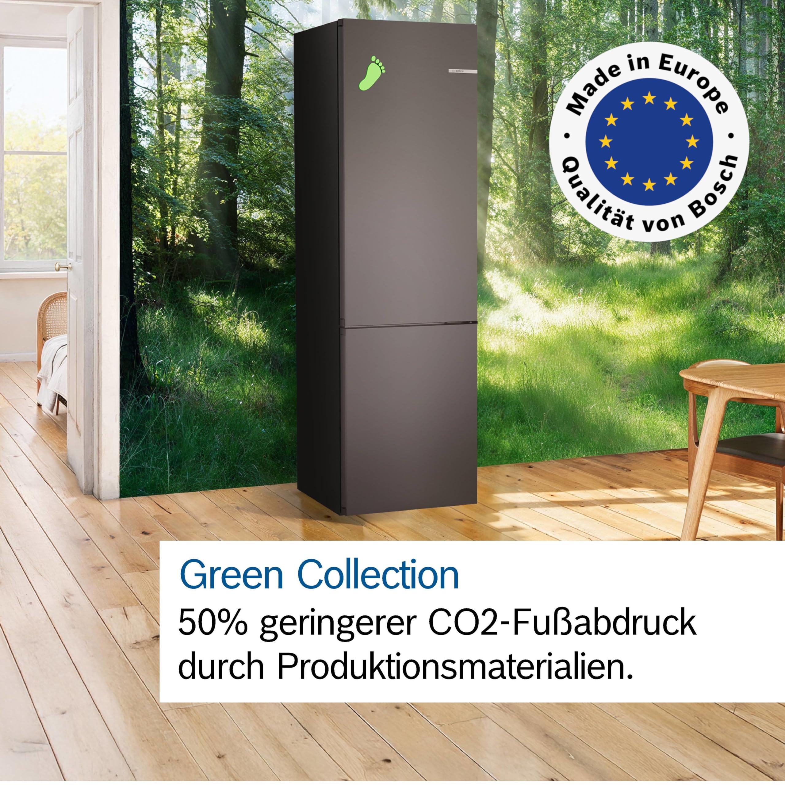 Bosch KGN49OCAF, Serie 4, XXL Kühl-Gefrier-Kombination Freistehend, 203 x 70 cm, 311 L Kühlen & 129 L Gefrieren, Green Collection, Total No Frost, Extra leise, VtaFresh XXL, Perfect Fit, Anthrazit 2