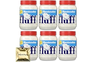 Marshmallow Fluff Original Marshmallows Fluff Bulk, 7.5 ounce Marshmallow Cream for Dessert, Dipping, Snacks, Cookies, Marshmallow Fluff Spread, Gluten Free, with Nosh Pack Mints, 6 Pack