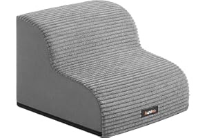 Feandrea 2-Step Dog Stairs, Dog Steps for Bed, Sofa, Waterproof Pet Stairs with Anti-Slip Designs, Gentle Slope, Removable Wa
