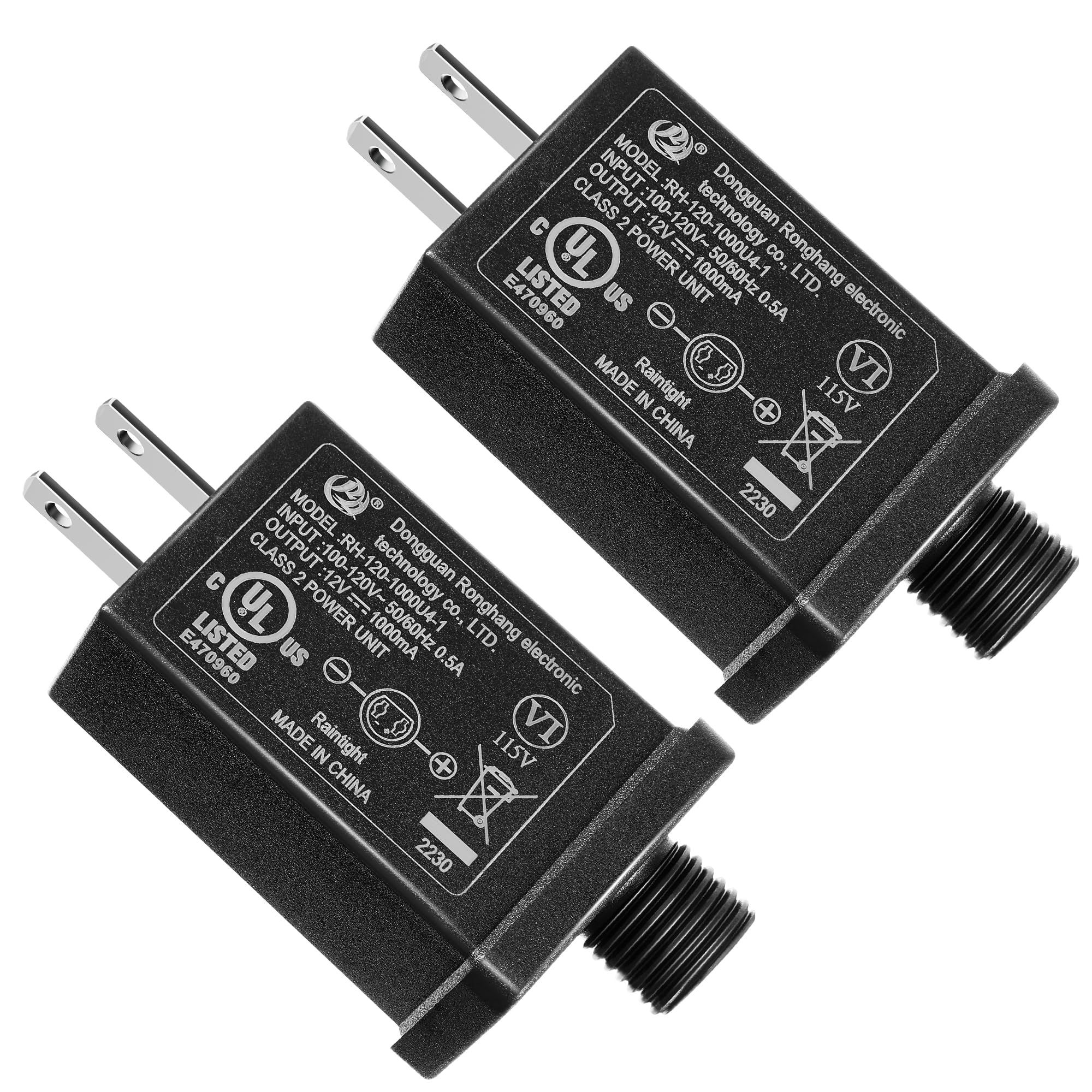 Photo 1 of 2 Pcs Replacement Yard Inflatable Adapter Power Supply Adaptor 12Vdc 1.0A Class 2 Power Supply for Halloween Christmas Inflatable Decorations