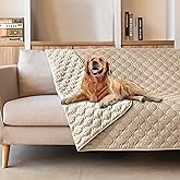 gogobunny 100% Double-Sided Waterproof Dog Bed Cover Pet Blanket Sofa Couch Furniture Protector for Puppy Large Dog Cat, Reversible (82x120 Inch (Pack of 1), Dark Beige/Light Beige)