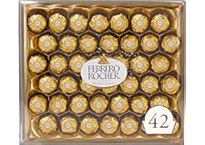 Ferrero Rocher Fine Hazelnut Milk Chocolate, Perfect Valentine's Day Gift, 42 Count, Chocolate Valentine's Day Candy Gift Box