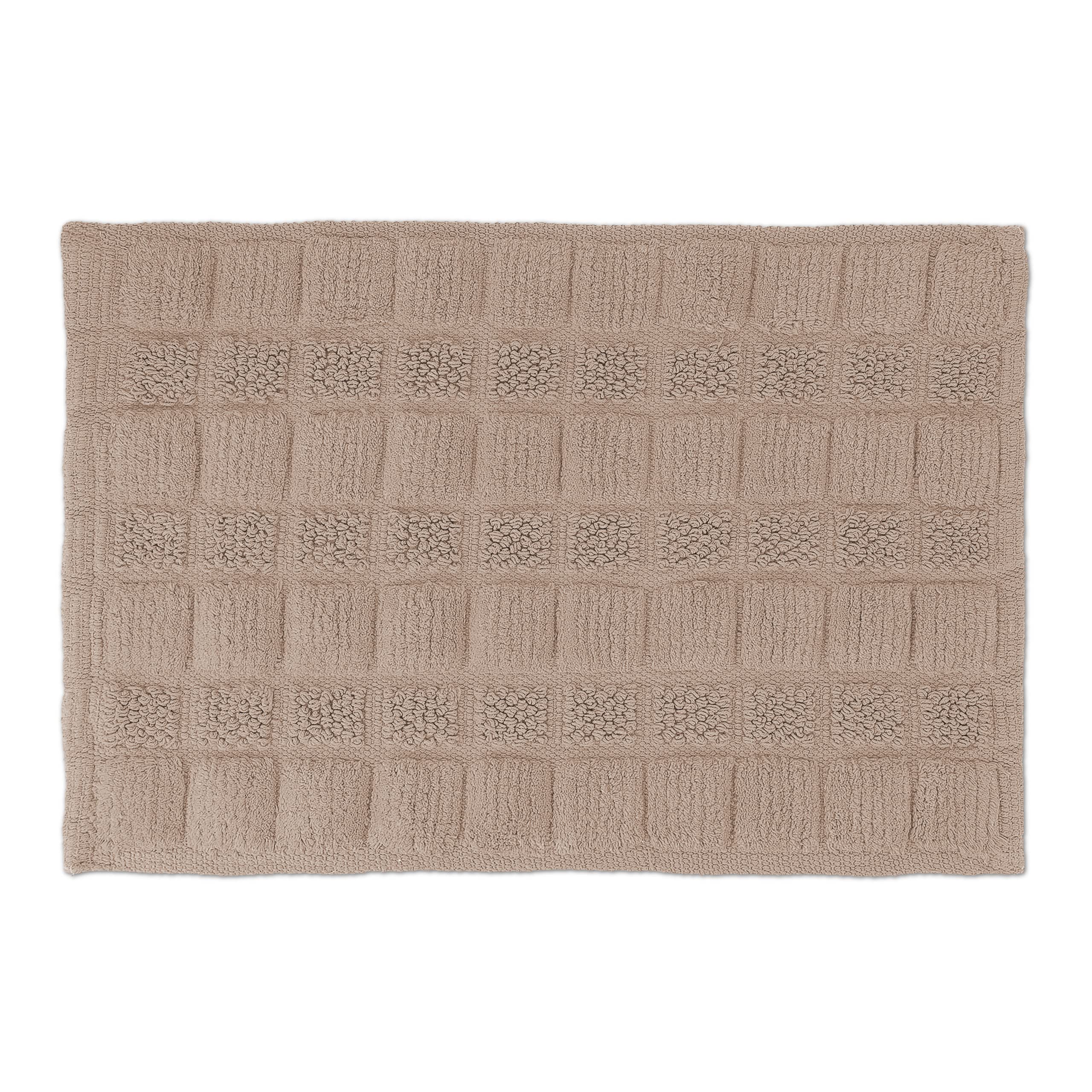 Relaxdays Cotton, 60 x 40 cm, Non-Slip, Washable, Bath Mat, Rectangular, Brown
