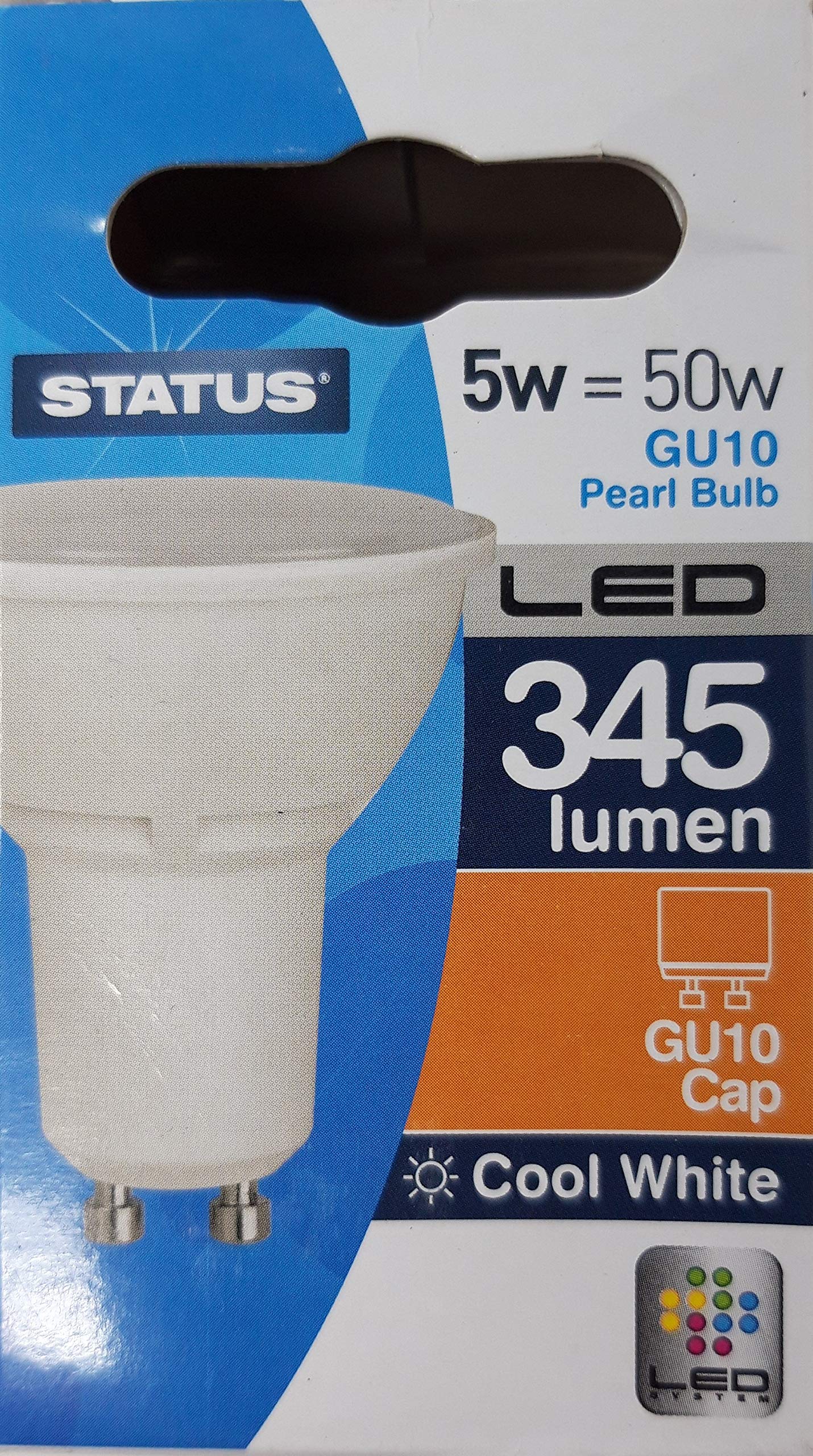 Foglish 5w 50w 345 Lumen LED Light Bulbs GU10 Pearl Cool White Bulb 50w Pack of 4
