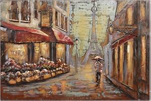 Empire Art Direct Solo in Paris Mixed Media Iron Hand Painted Dimensional Wall Art Ready to Hang, 32" x 48" x 2.0"