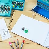 Marvel Art Set for Kids Avengers Art Case Crayons Paints Markers Multicolor view 2