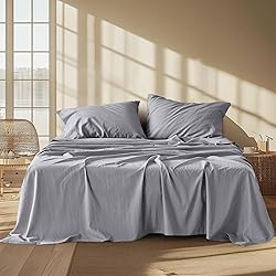 Bedsure Linen Sheets - Twin Size Sheets, Blend from