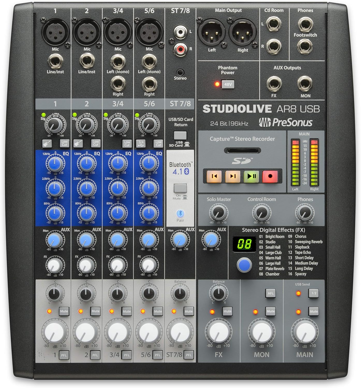 PreSonus StudioLive AR8 USB 8Channel Hybrid Performance and Recording