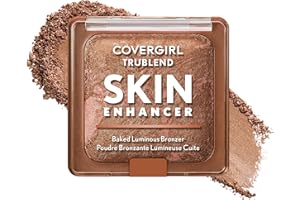 COVERGIRL TruBlend Skin Enhancer Baked Luminous Bronzer, with Hyaluronic Acid & White Rose Extract, Blends Seamlessly - 310 Toasted Butterscotch (Light Medium Bronze with Rose Gold Swirls)