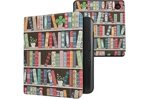 kwmobile Case Compatible with Kobo Libra Colour Case - eReader Cover - Summer Library Blue/Green/Dark Pink