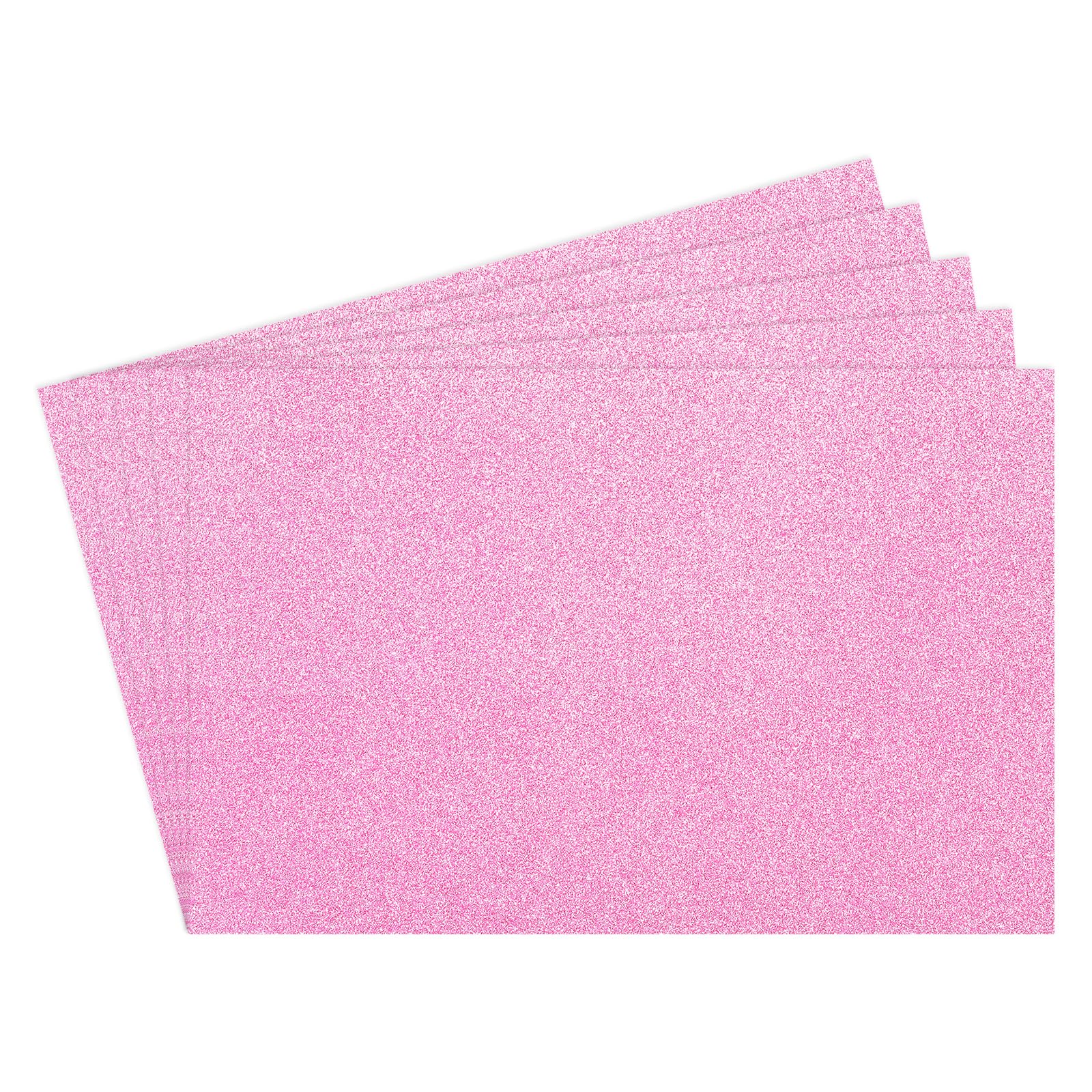 Rebower 5Pcs Foam Sheets Crafts Glitter Foam Arts Paper 12 x 8 x 1/16 Inch [for Crafts Project, Scrapbooking, DIY, Party Handicraft, Costumes]-30cm x 20cm x 1.8mm / Pink