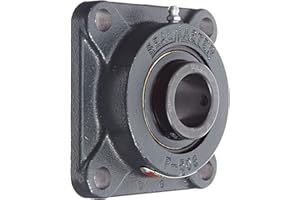 Sealmaster SF-20 Standard Duty Flange Unit, 4 Bolt, Regreasable, Felt Seals, Setscrew Locking Collar, Cast Iron Housing, 1-1/4" Bore, 4-5/8" Overall Length, 3-5/8" Bolt Hole Spacing Width, 9/16" Flange Height