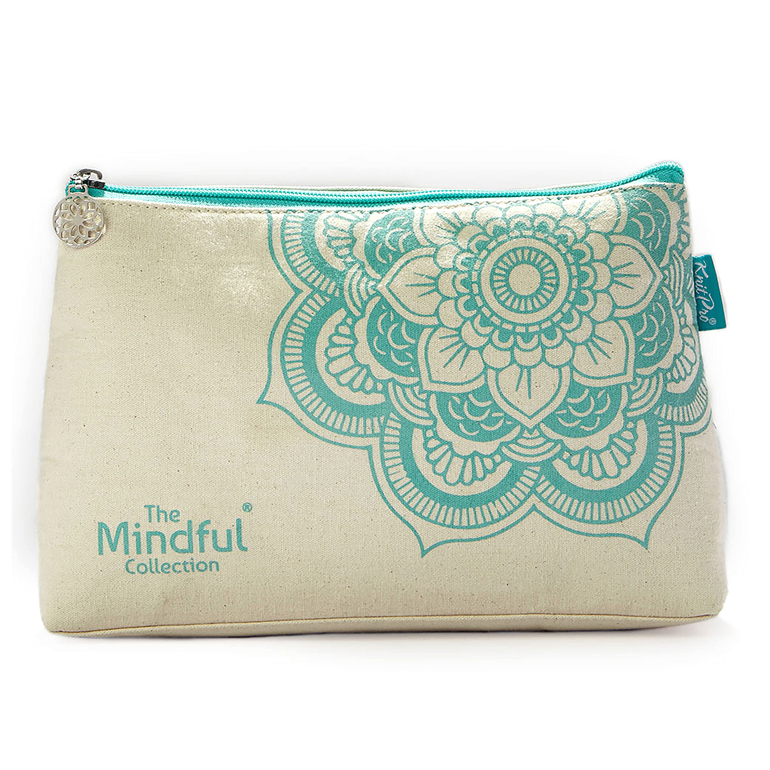 KnitPro - Mindful (25x16x8cm) Project Bag - 1 Piece, Blue/Ecru