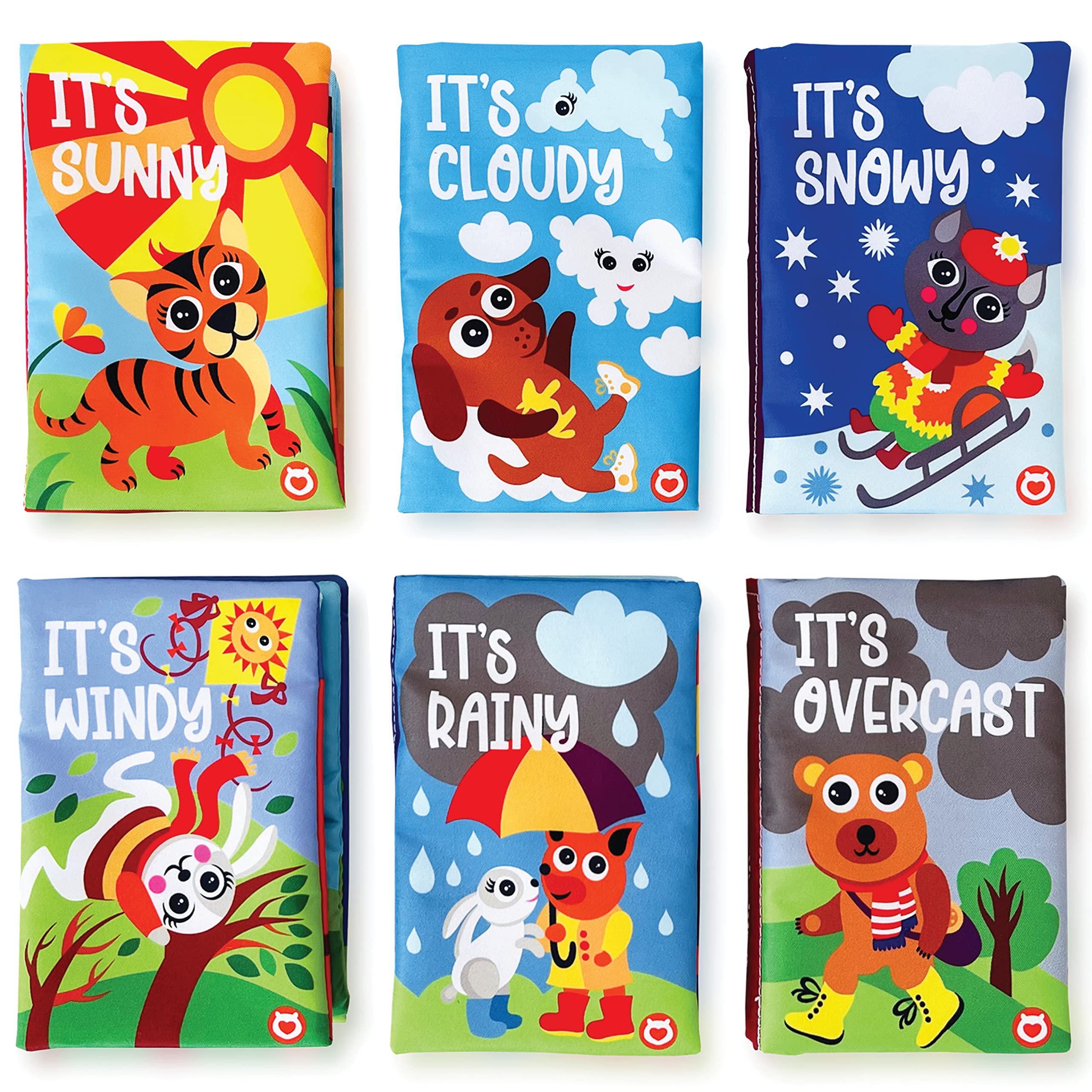 Cloth Books (Set of 6). High Contrast Soft Books. Black and White Images Encourage Infant Development – Suitable for Babies and Toddlers from 3 Months (Seasons)