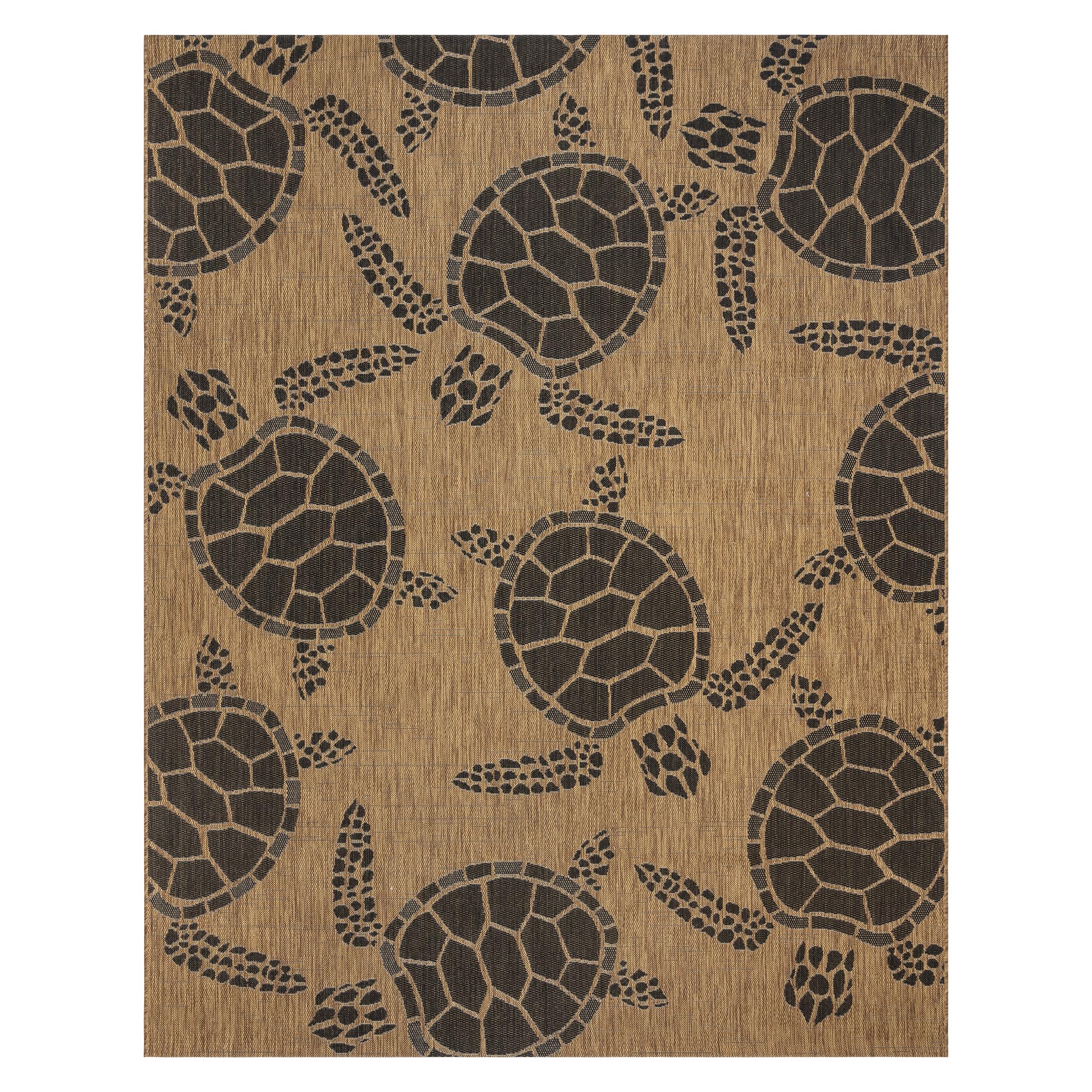 Gertmenian Indoor/Outdoor Flatweave Area Rug - 6x9 Medium, Stain & UV Resistant, Ideal for Deck, Patio, Poolside, Mudroom - Tortue Animal Print Chestnut, Black, 25452 Image Gertmenian Indoor/Outdoor Flatweave Area Rug - 6x9 Medium, Stain & UV Resistant, Ideal for Deck, Patio, Poolside, Mudroom - Tortue Animal Print Chestnut, Black, 25452 Image
