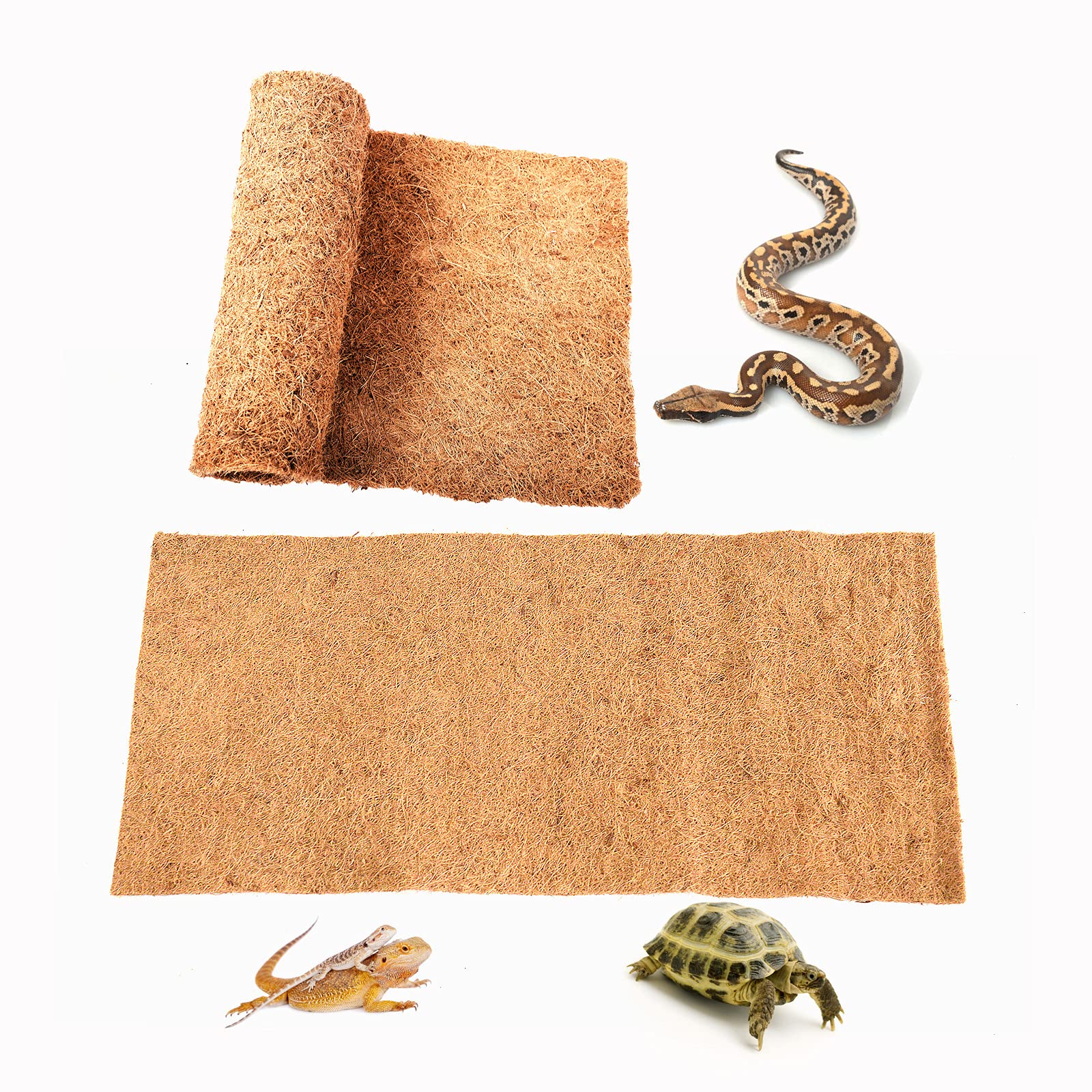 SISIPAI LIFE Reptile Carpet Coconut Fiber, 36" x 18" Reptile Terrarium Substrate Liner, Tortoise Bedding Carpet Mat Supplies for Pet Lizard, Chameleon, Bearded Dragon, Leopard Gecko, Iguana