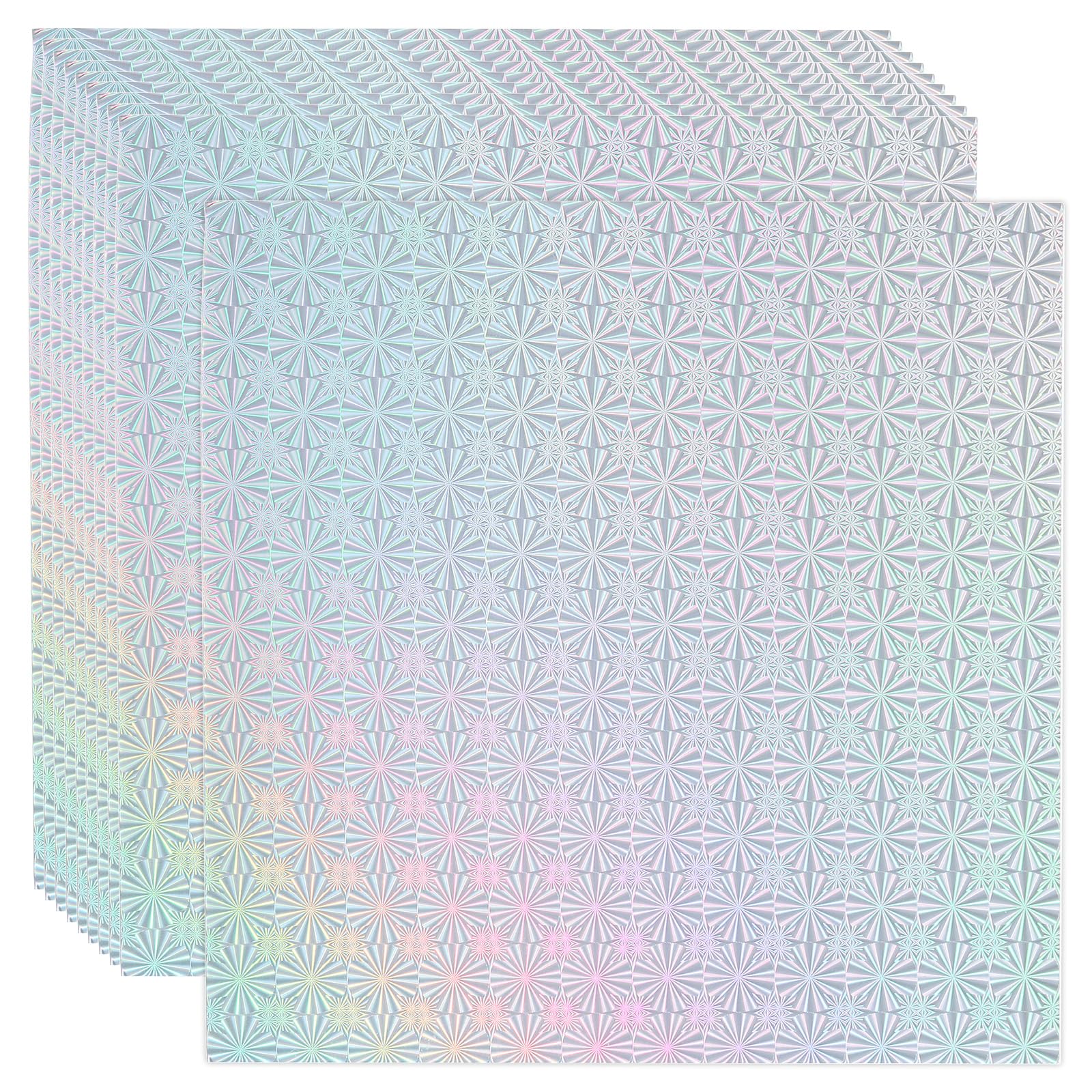 PATIKIL 12"x12" Holographic Cardstock, 20 Pack Metallic Iridescent Mirror Paper Foil Board Reflective Sheets for Scrapbook Poster DIY Craft, Style 5