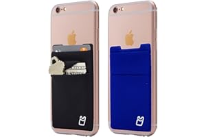 Cardly Wallet | Card and Money Holder for Cell Phone | Sticks On Case (Blue & Black)