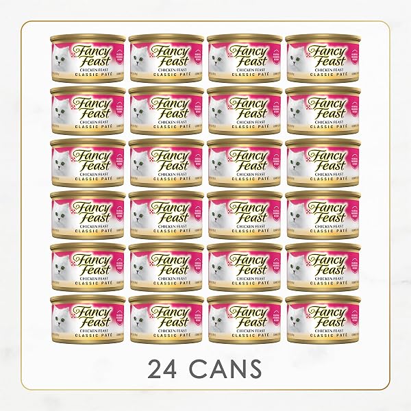 PURINA FANCY FEAST CHICKEN FEAST CLASSIC GRAIN FREE WET CAT FOOD PATE – (PACK OF 24) 3 OZ. CANS