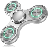 ATESSON Metal Light Up Fidget Spinner Toys, Durable Stainless Steel Bearing High Speed Silent with Fluorescent Precision Focu