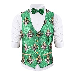 Pixiemain Unisex Green Sequin Vest For Madi Gras