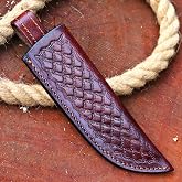 SOGO KNIVES Leather Knife Sheath For Belt, Slanted Sheath, Tooled Sheath, Beautiful 8 TO 9 inches Hunting Knife fixed blade Leather Cover 100% Real (TAN)