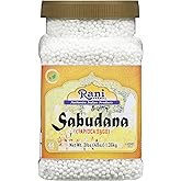 Rani Sabudana (Tapioca/Sago) Pearls 48oz (3lbs) 1.36kg Bulk PET Jar~ All Natural | Vegan | No Colors | NON-GMO | Indian Origin