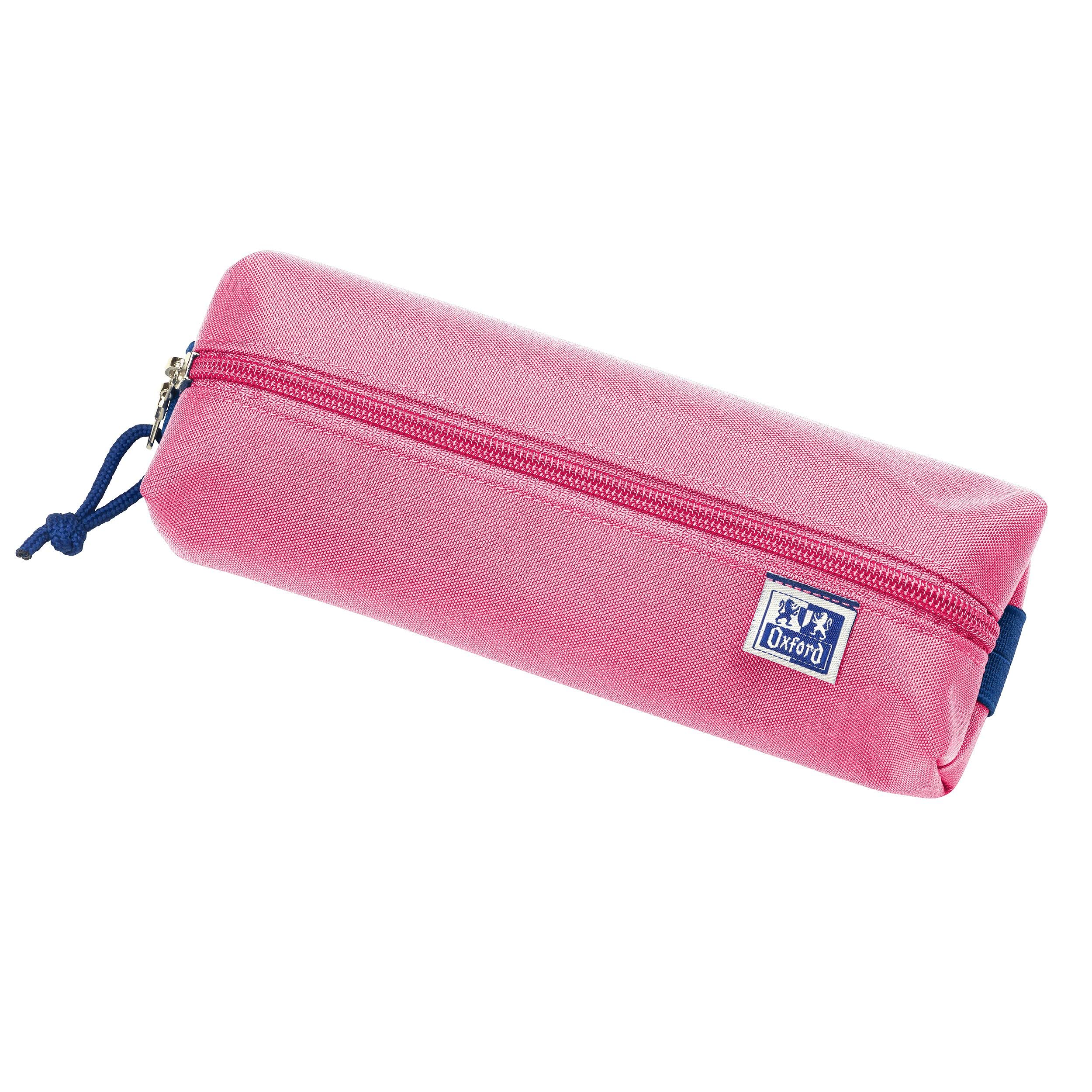 Oxford Girls Boys Pencil Case Rectangle Pencil Case Durable Pink