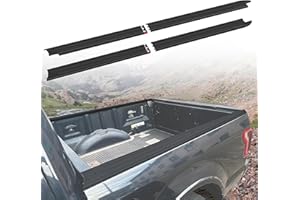 KAKABAS 5'5ft Combination Truck Bed Rail Caps Compatible with Ford F150 2015-2020 Accessories, Top Protector Cover Molding Cap Kit,Smooth Finish Back w/Stake Holes Bedrails Covers (Black, 4PCS)