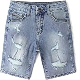KIDSCOOL SPACE Baby Little Big Girls Denim Shorts,Ripped Holes Above KneeJeans Summer Wear
