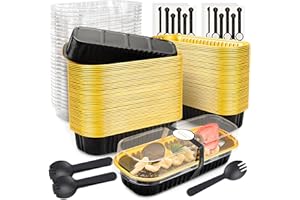 NPLUX Mini Loaf Pans with Lids and Spoons Rectangular Aluminum Foil Baking Pans Mini Cheesecake Containers 6.8 Oz(120 Pack, B