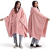 Bedsure Blanket Poncho for Women, Hooded Wearable Fleece Blanket for Adult, Winter Poncho Shawl Wrap Cape as Gifts for Mom