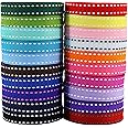 BAORJCT 3/8" White Jump Point Grosgrain Ribbons, Perfect for Gift Wrapping Crafts Party Wedding Birthday Decoratio, DIY Crafts Bow Hair Headband Accessories Assorted Ribbon 40yd(20x2yd)