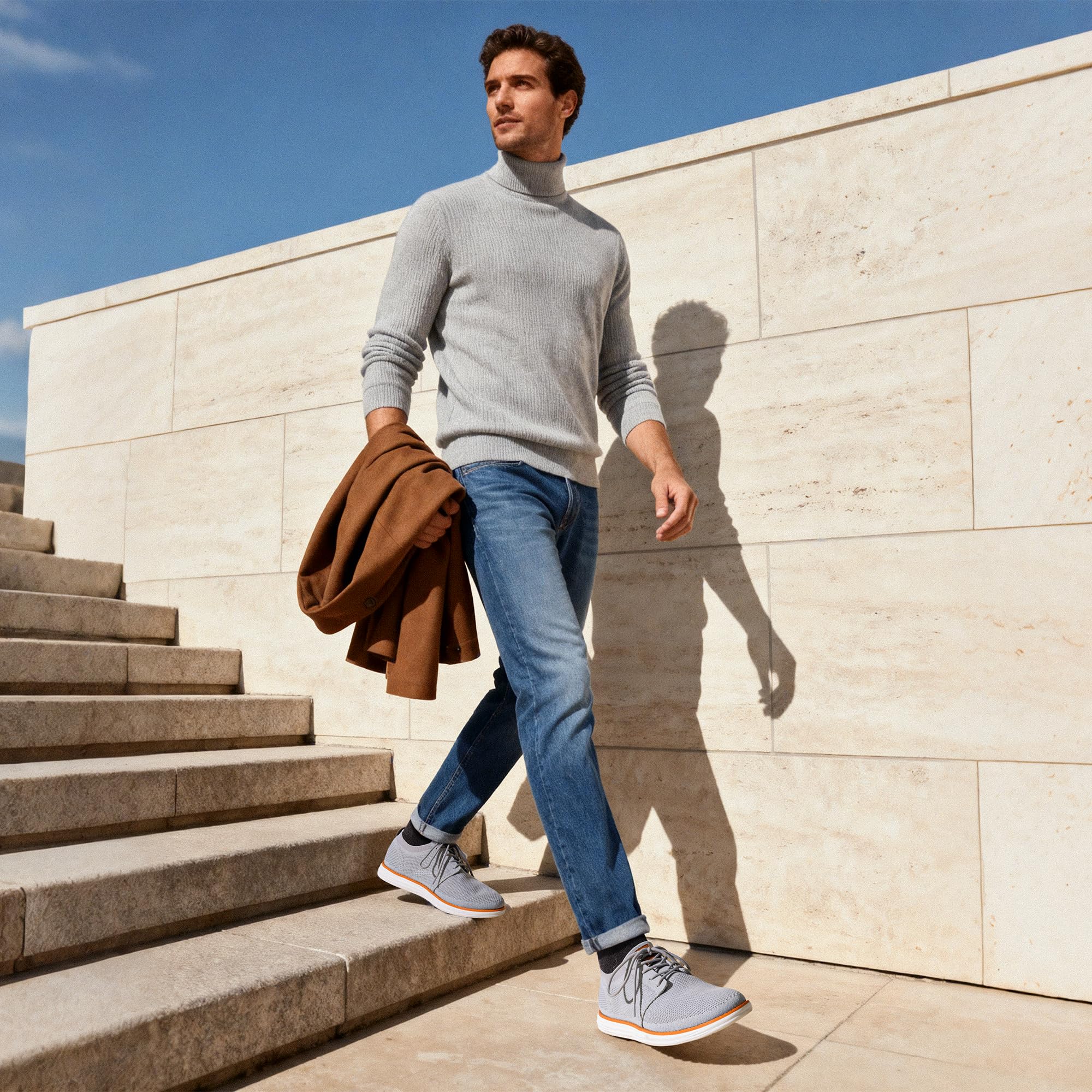 Bruno Marc Herren Sneaker Mesh Sneakers Oxfords Leichte Schuhe Atmungsaktives Obermaterial Memory Foam Insole Leichte Außensohle,Size 44,Grau,GRAND-01 2