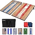 GoSports Portable Cornhole Sets – Choose 4 x 2 ft or 3 x 2 ft Boards - Includes 8 Bean Bags, Travel Case, and Game Rules (Choice of Style)