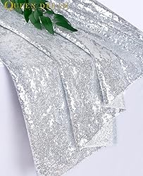 Silver Table Skirt 6ft Spakly for Rectangle Table
