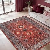 Keen Home Design Vintage Washable Entryway Rug, Non-Slip Low Pile, 3x5 | Machine Washable Soft Chenille, Under 0.2 In Low Pile, Non-Slip Backing; Entryway, Kitchen, Bathroom, Bedroom